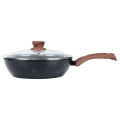 Patelnia granitowa ze szklaną pokrywką BLACK&WOOD 28 cm, 3,5 l