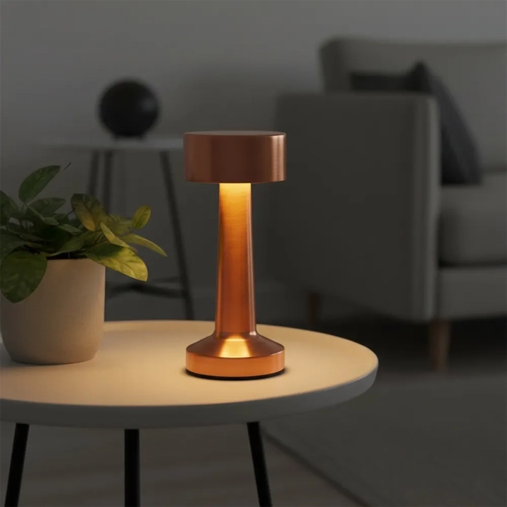 Lampka stołowa miedziana 21 LED 21 cm