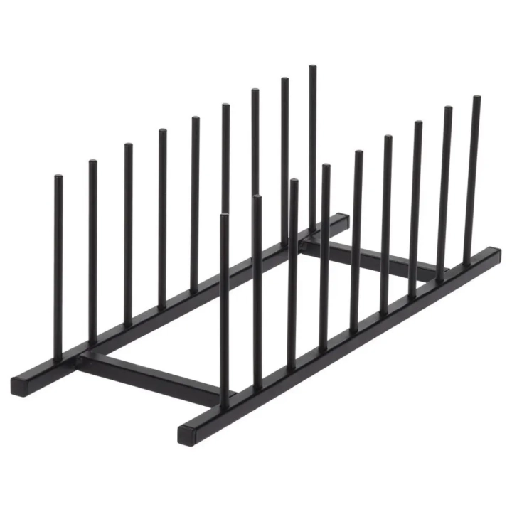 Stojak na pokrywki i talerze metalowy czarny 34,5x12,5x12 cm