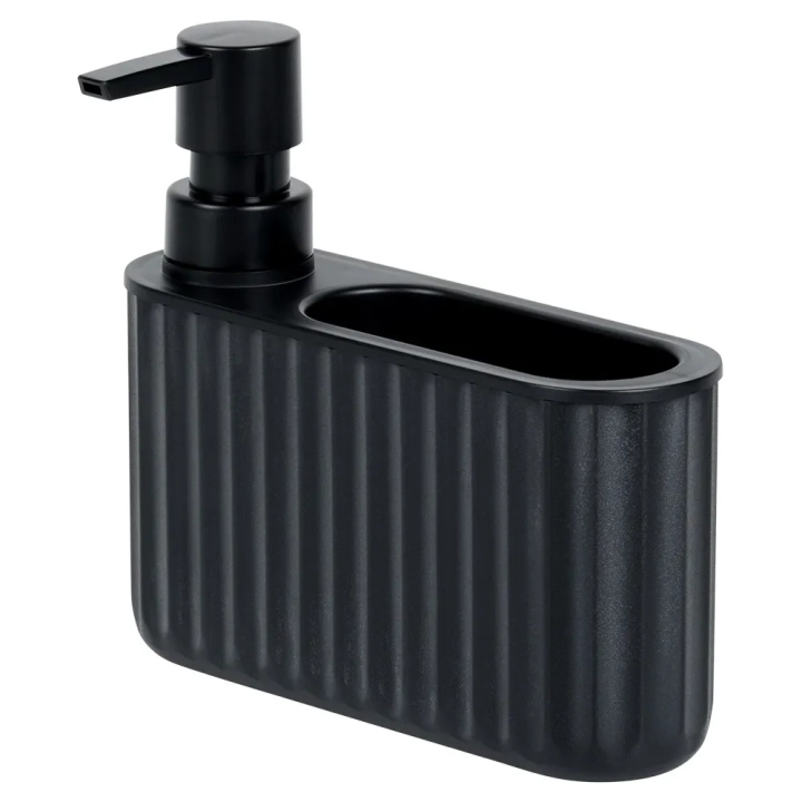 Dozownik płynu do naczyń z pojemnikiem na gąbkę czarny 400 ml