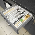 Wkład na sztućce do szuflady rozsuwany biały 36,5x27,5-44 cm