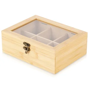 Pojemnik na herbatę drewniany 21x16x7,5 cm