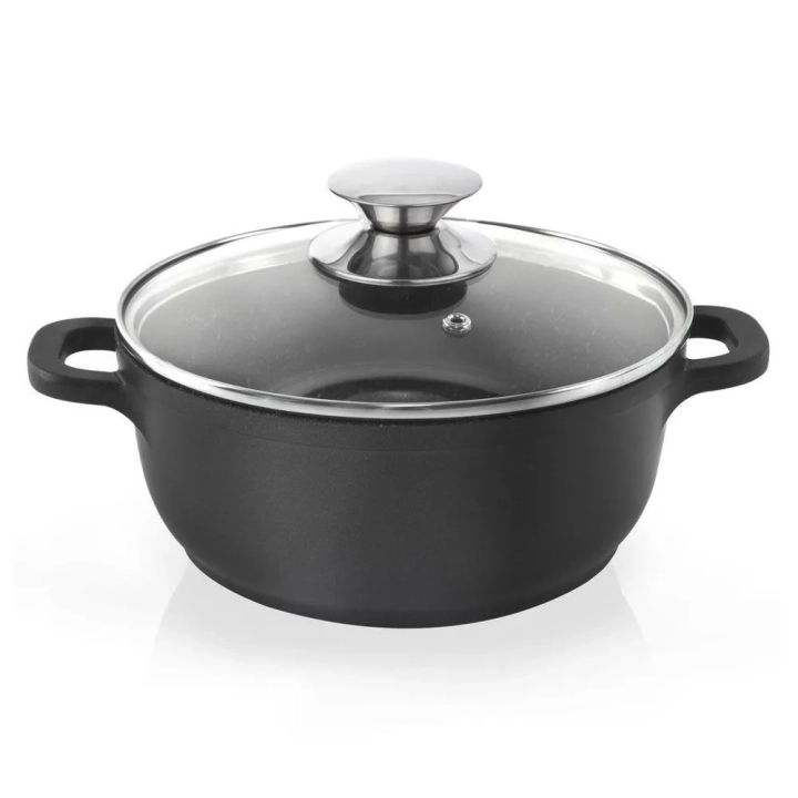 Garnek granitowy ze szklaną pokrywką GRANDE 20 cm, 2,3 l