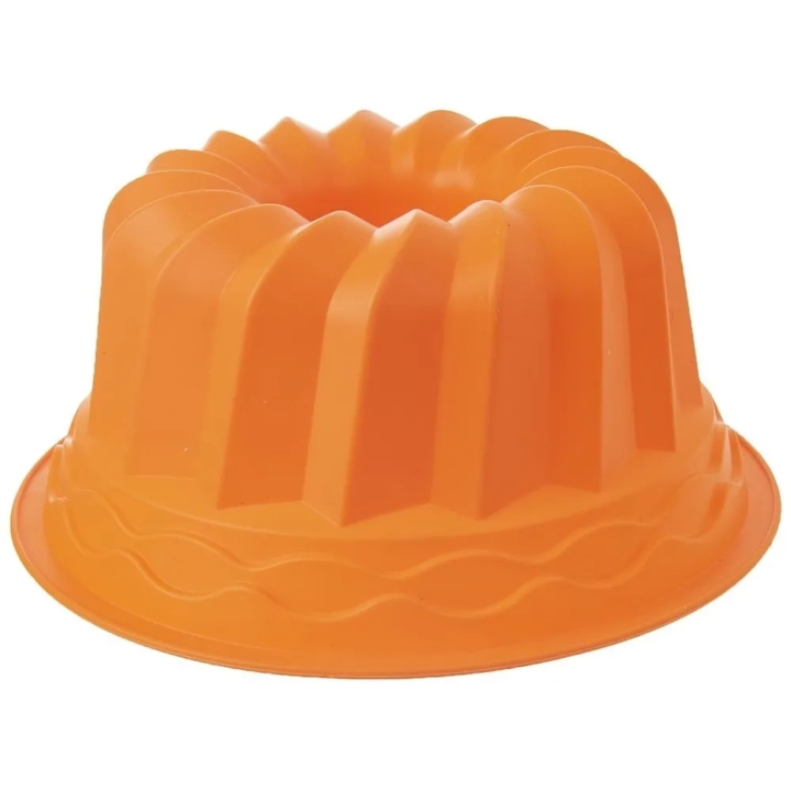 Forma do babki silikonowa z kominem pomarańczowa SILLINIE 23,5 cm