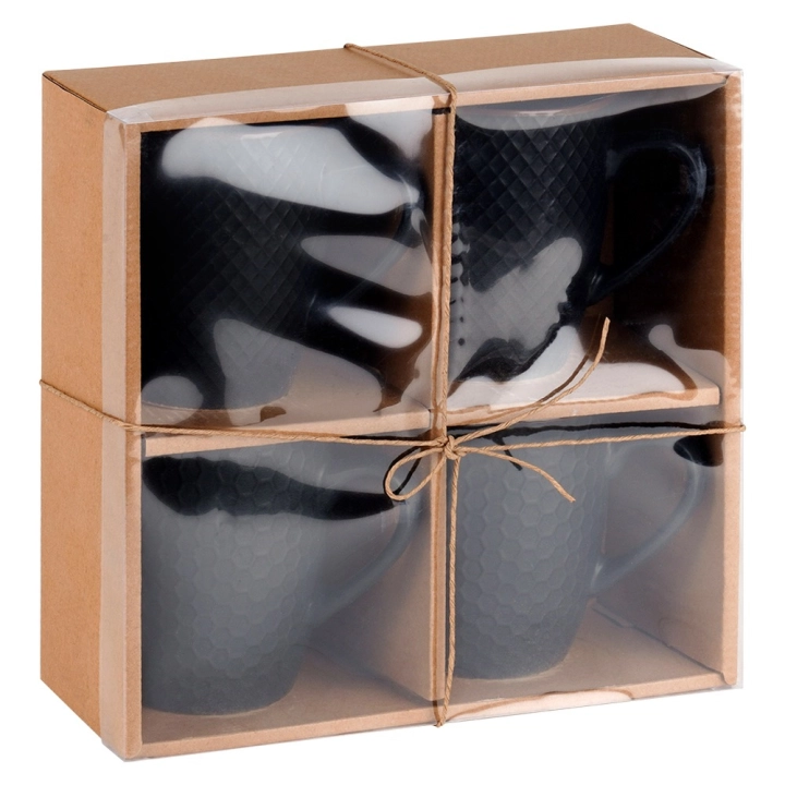 Kubki ceramiczne czarne 400 ml 4 szt.