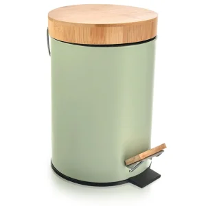 Kosz na śmieci metalowy z pedałem zielony GREENISH 3 l