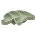 Talerz dla dziecka silikonowy dzielony zielony słonik 23,5x19x3,5 cm