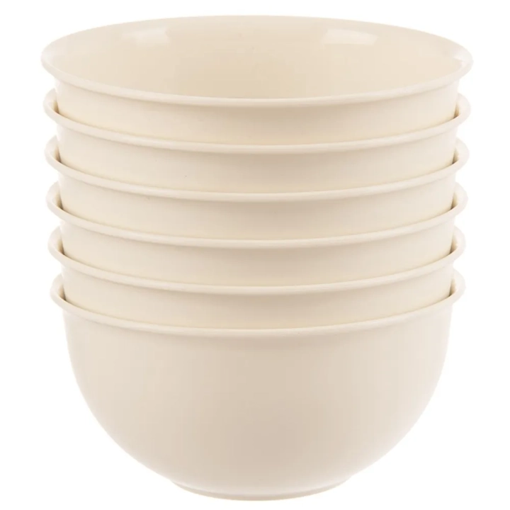 Miseczki plastikowe kremowe SANDY 13 cm, 500 ml 6 szt.