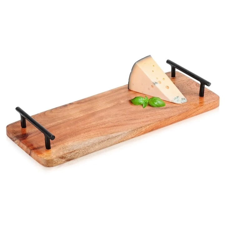 Taca do serwowania drewniana z uchwytami 40x15,5 cm