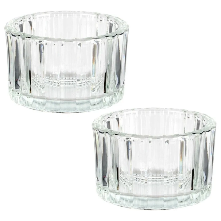 Świecznik szklany na tealight 5,7 cm 2 szt.