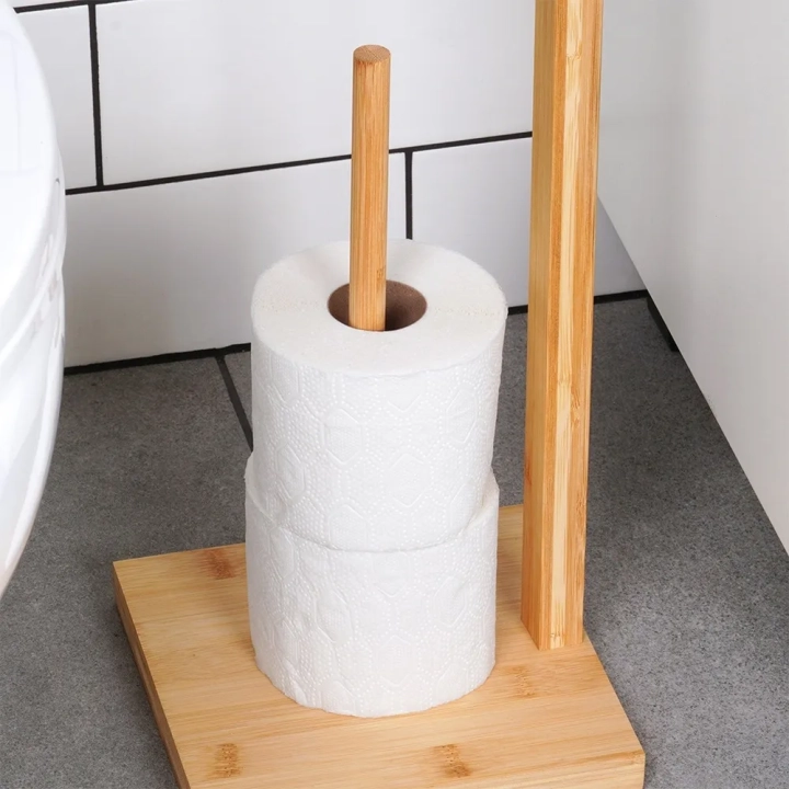 Stojak na papier toaletowy drewniany 70 cm