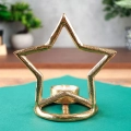 Świecznik aluminiowy złoty gwiazda 15,5 cm