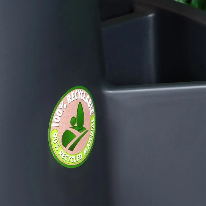 Kwietnik ogrodowy plastikowy czarny spiralny 53x43,5x32,5 cm