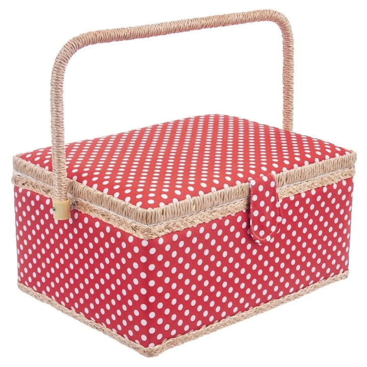 Niciarka czerwona w grochy 24x18x12 cm