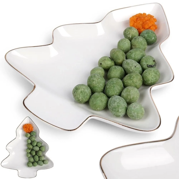 Talerz porcelanowy choinka 20x16,5 cm
