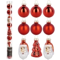 Bombki choinkowe nietłukące czerwone 3 / 5 cm 9 szt.