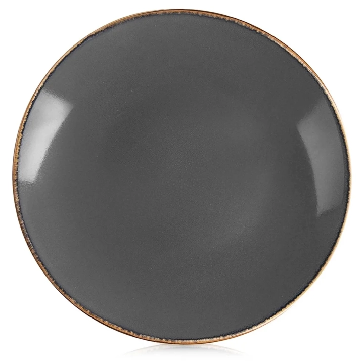 Talerz deserowy ceramiczny szary GLAZE 20,5 cm