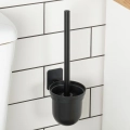 Szczotka do toalety silikonowa z pojemnikiem wisząca czarna 35 cm