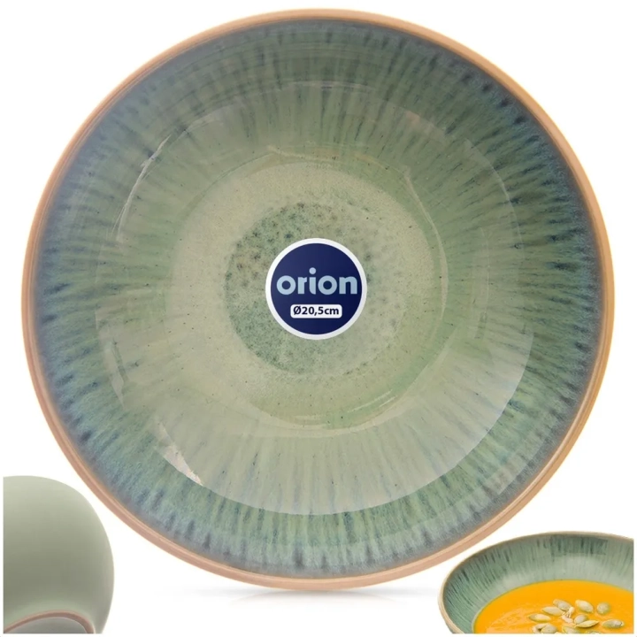 Talerz obiadowy głęboki ceramiczny zielony GLAZE 20,5 cm, 900 ml