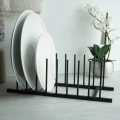 Stojak na pokrywki i talerze metalowy czarny 34,5x12,5x12 cm