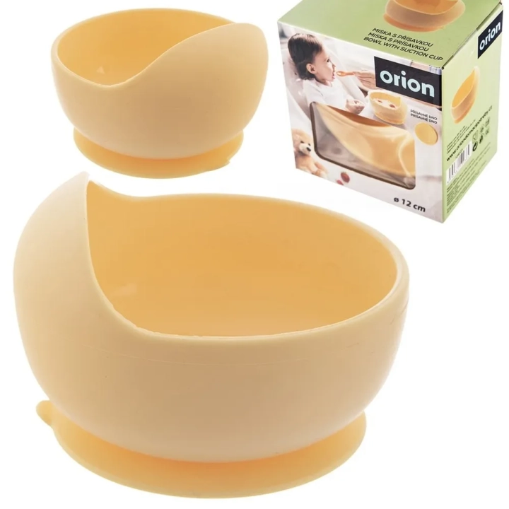 Miseczka dla dziecka silikonowa z przyssawką żółta 360 ml