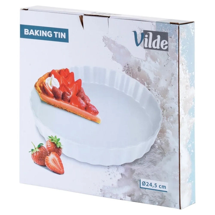 Forma do tarty ceramiczna biała 24,5 cm