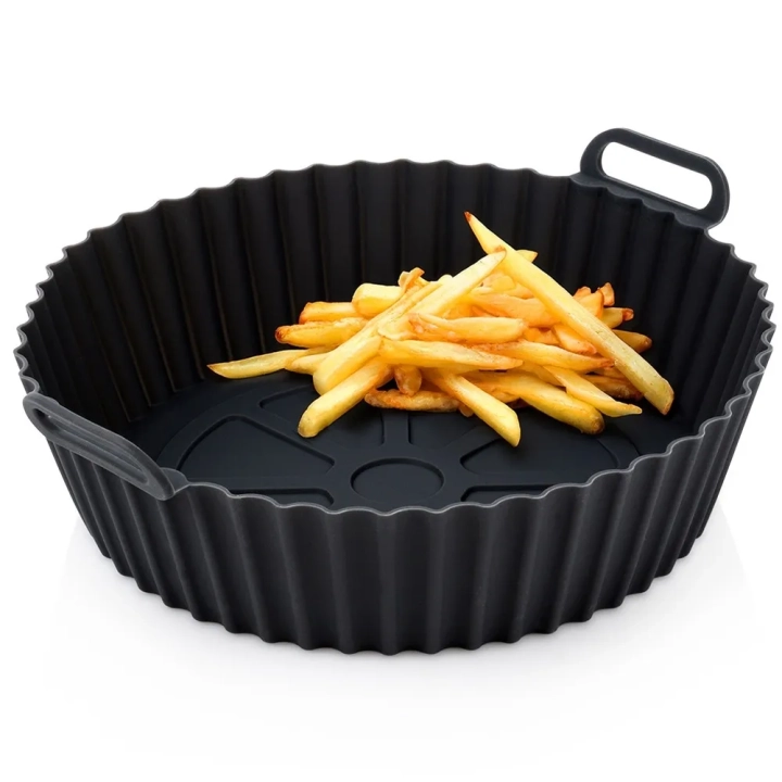 Wkład do frytkownicy Air Fryer beztłuszczowej silikonowy czarny 20,5 cm
