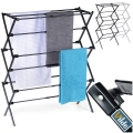 Suszarka na pranie metalowa czarna pionowa rozsuwana 47-78x94 cm