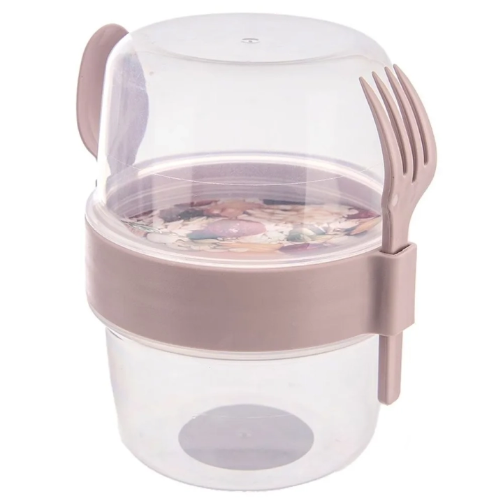 Pojemnik kubek na jogurt z łyżeczką lunchbox 370 ml