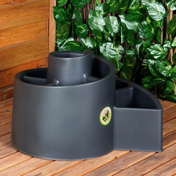 Kwietnik ogrodowy plastikowy czarny spiralny 53x43,5x32,5 cm