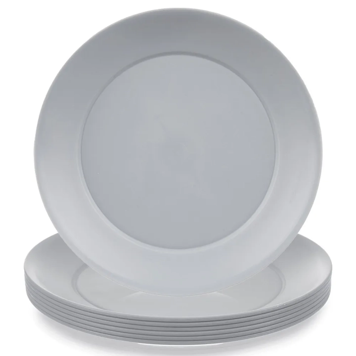 Talerze deserowe plastikowe szare SANDY 20,5 cm 6 szt.