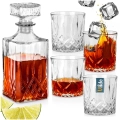 Karafka i szklanki do whisky szklane 900 ml + 4x300 ml 5 el.