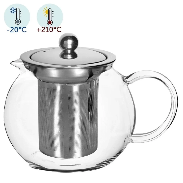 Dzbanek z zaparzaczem do herbaty szklany żaroodporny 800 ml