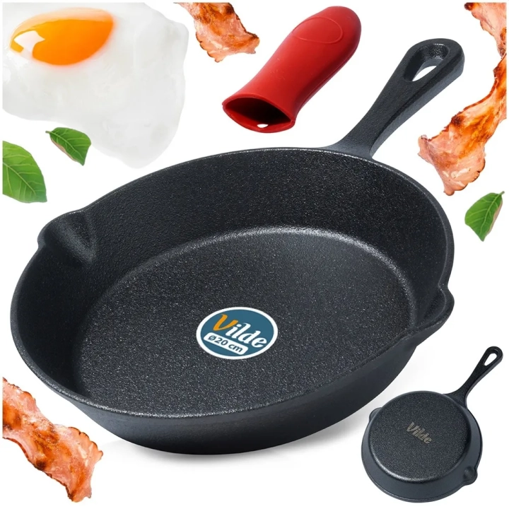 Patelnia żeliwna z nakładką silikonową CAST LINE 20 cm