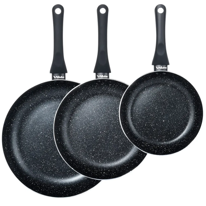 Zestaw patelni granitowy BLACK LINE 3 szt. 20 / 24 / 28 cm