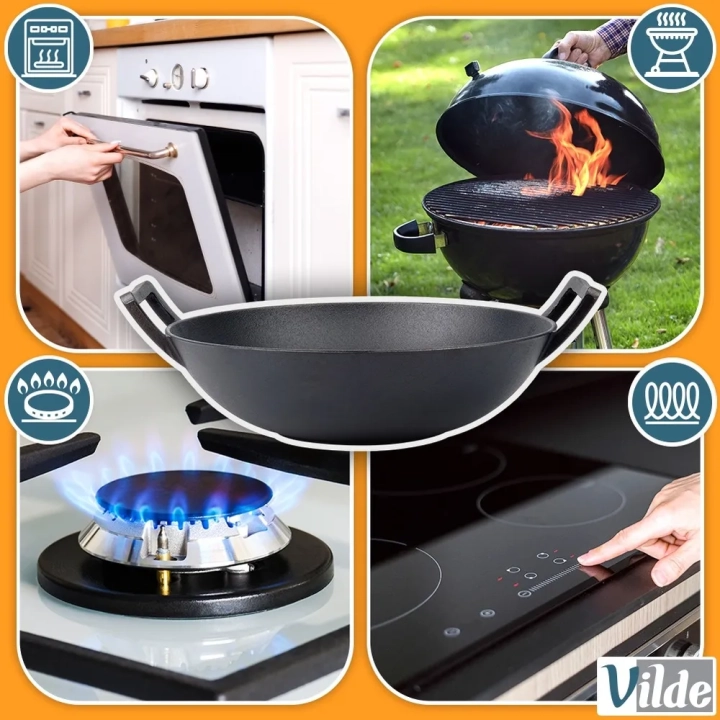 Patelnia wok żeliwna CAST LINE 36 cm