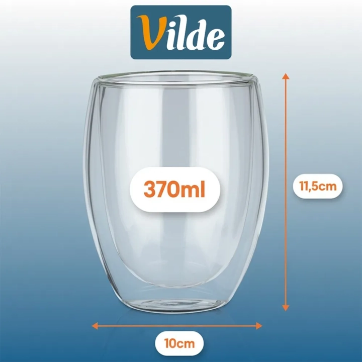 Szklanki termiczne z podwójną ścianką do kawy i herbaty 370 ml 2 szt.