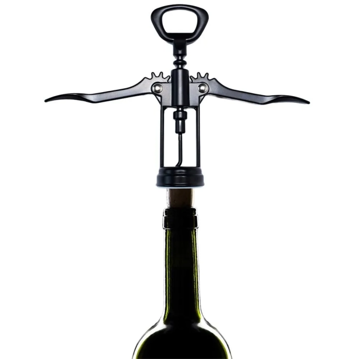 Korkociąg do wina metalowy czarny 16 cm