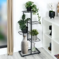 Kwietnik metalowy czarny 5-poziomowy 96 cm