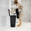 Kosz na pranie plastikowy czarny 60 l