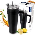 Kubek termiczny stalowy czarny z uchwytem TERMO 1,2 l