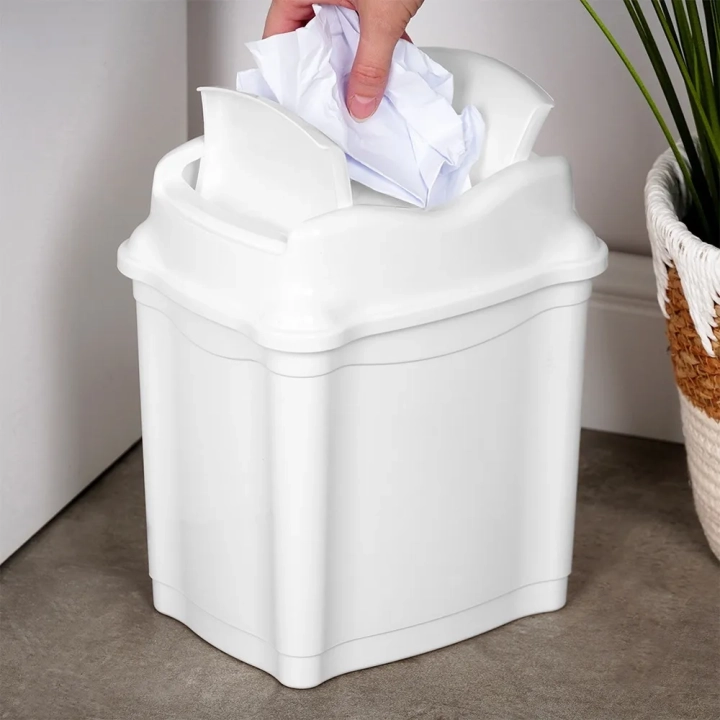 Kosz na śmieci plastikowy biały 5 l