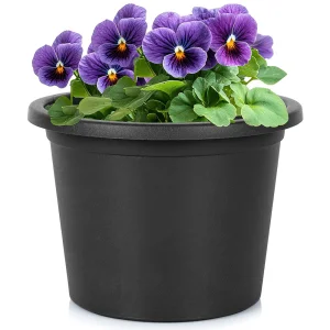 Doniczka ogrodowa plastikowa czarna okrągła 23 cm