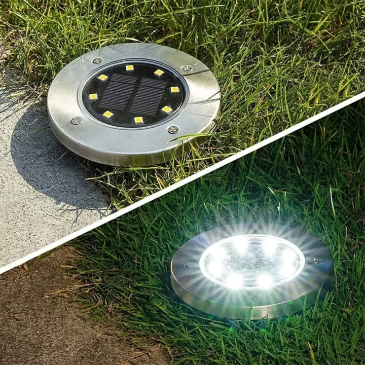 Lampki ogrodowe solarne LED stalowe wbijane 11,5 cm 12 szt.