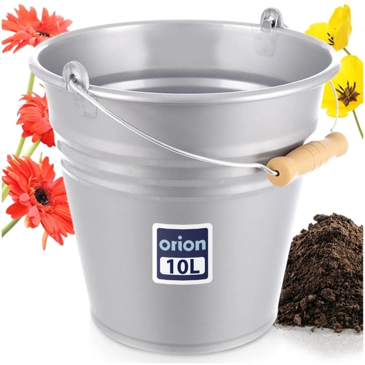 Wiadro plastikowe szare 10 l