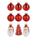 Bombki choinkowe nietłukące czerwone 3 / 5 cm 9 szt.