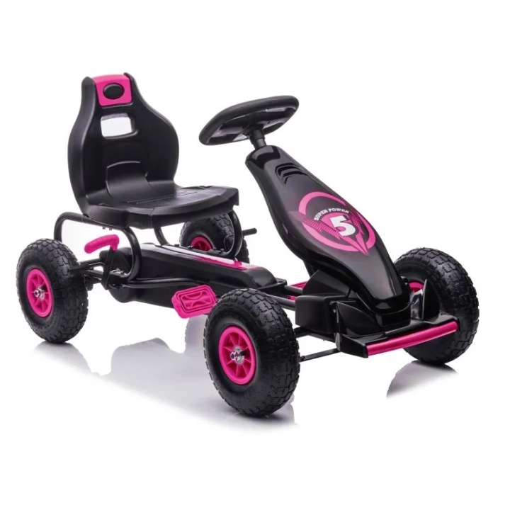 DUŻY GOKART NA PEDAŁY SUPER POWER 5, POMPOWANE KOŁA/G18