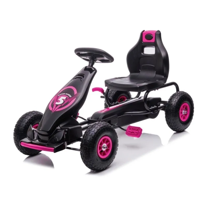 DUŻY GOKART NA PEDAŁY SUPER POWER 5, POMPOWANE KOŁA/G18