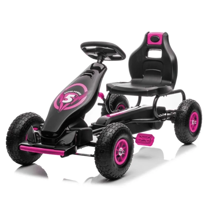 DUŻY GOKART NA PEDAŁY SUPER POWER 5, POMPOWANE KOŁA/G18
