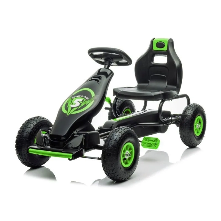 DUŻY GOKART NA PEDAŁY SUPER POWER 5, POMPOWANE KOŁA/G18